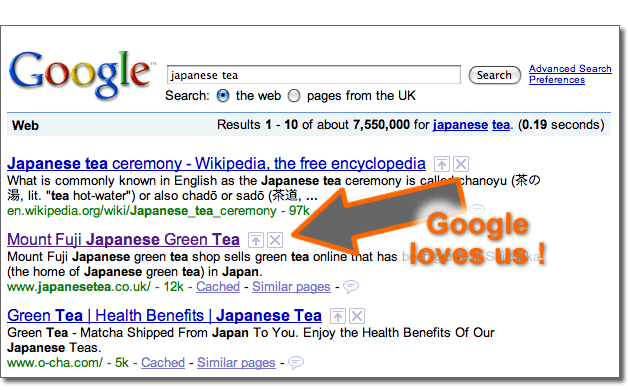 Japanese Tea on Google