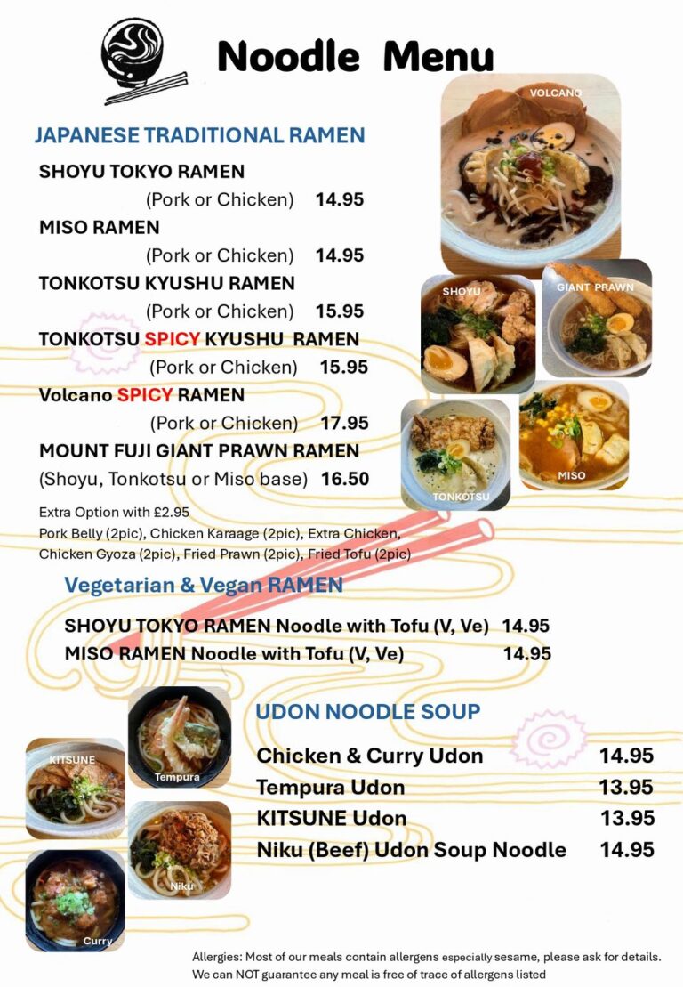 Noodle Menu